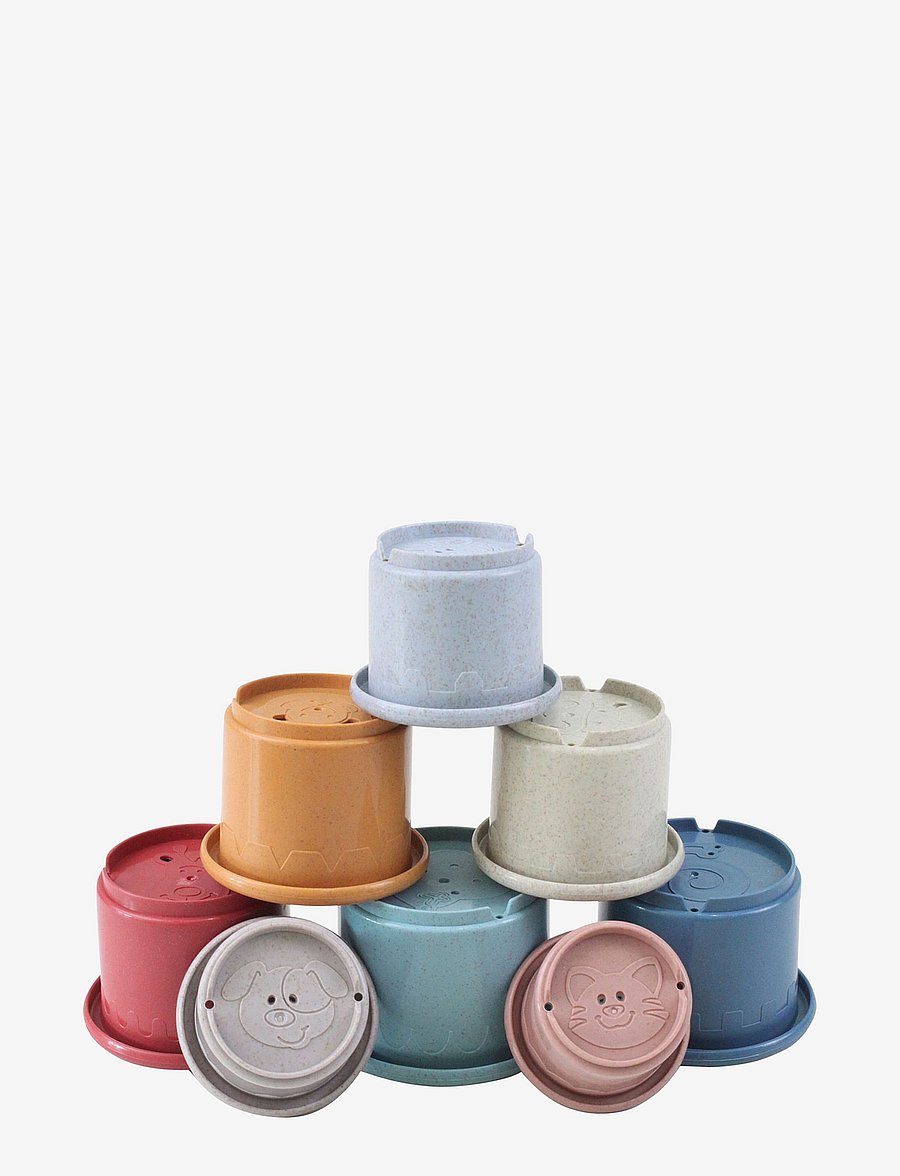 Magni Toys - Wheat Straw Stacking Cups, 8 pcs. - stapelbara klossar - multi coloured - 1