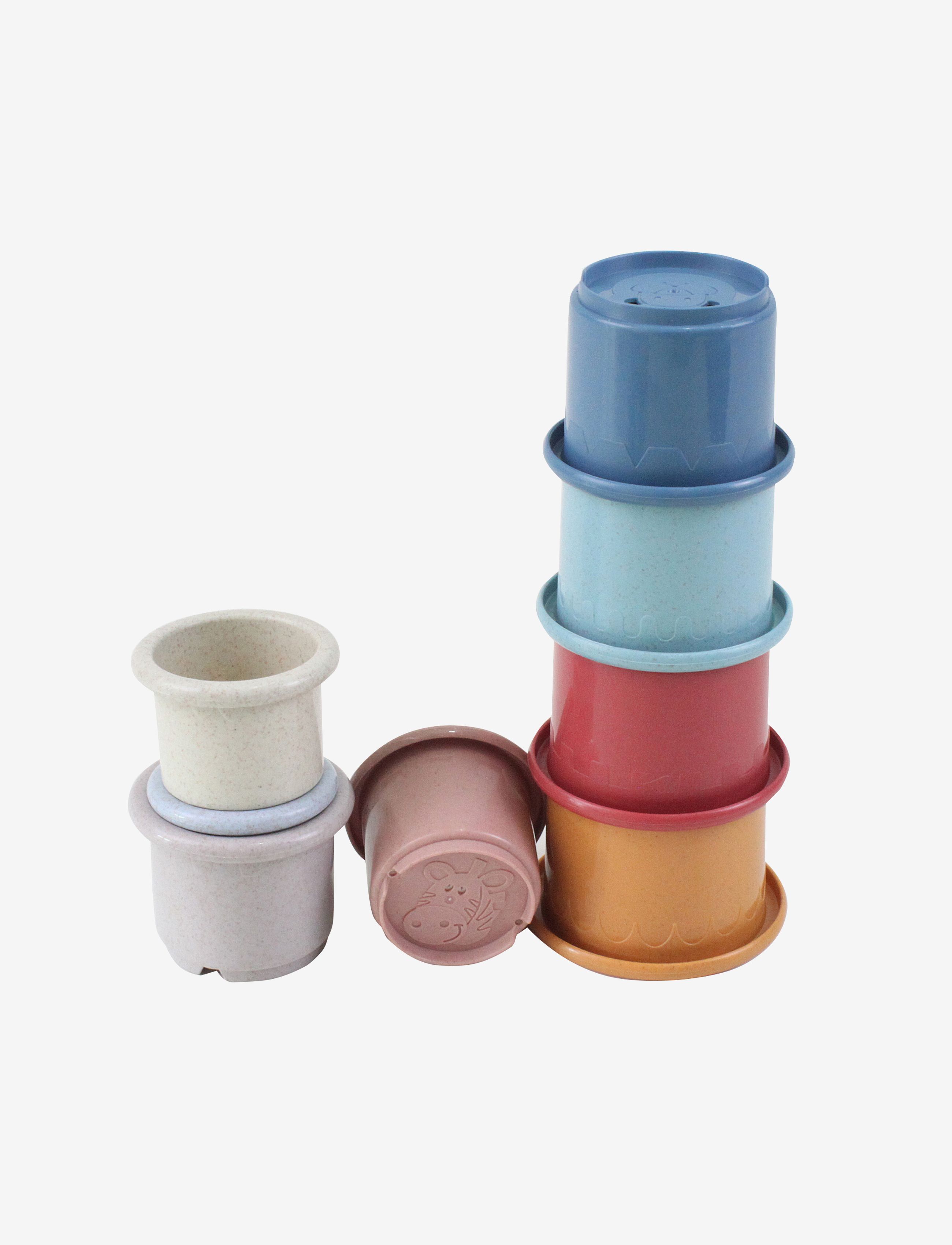 Magni Toys - Wheat Straw Stacking Cups, 8 pcs. - rakennuspalikat - multi coloured - 2