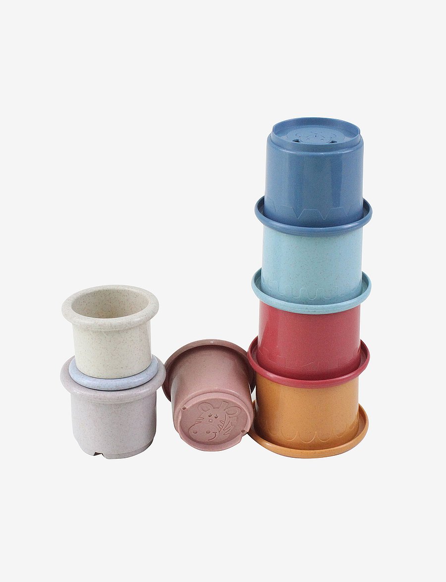 Magni Toys - Wheat Straw Stacking Cups, 8 pcs. - stapelbara klossar - multi coloured - 2