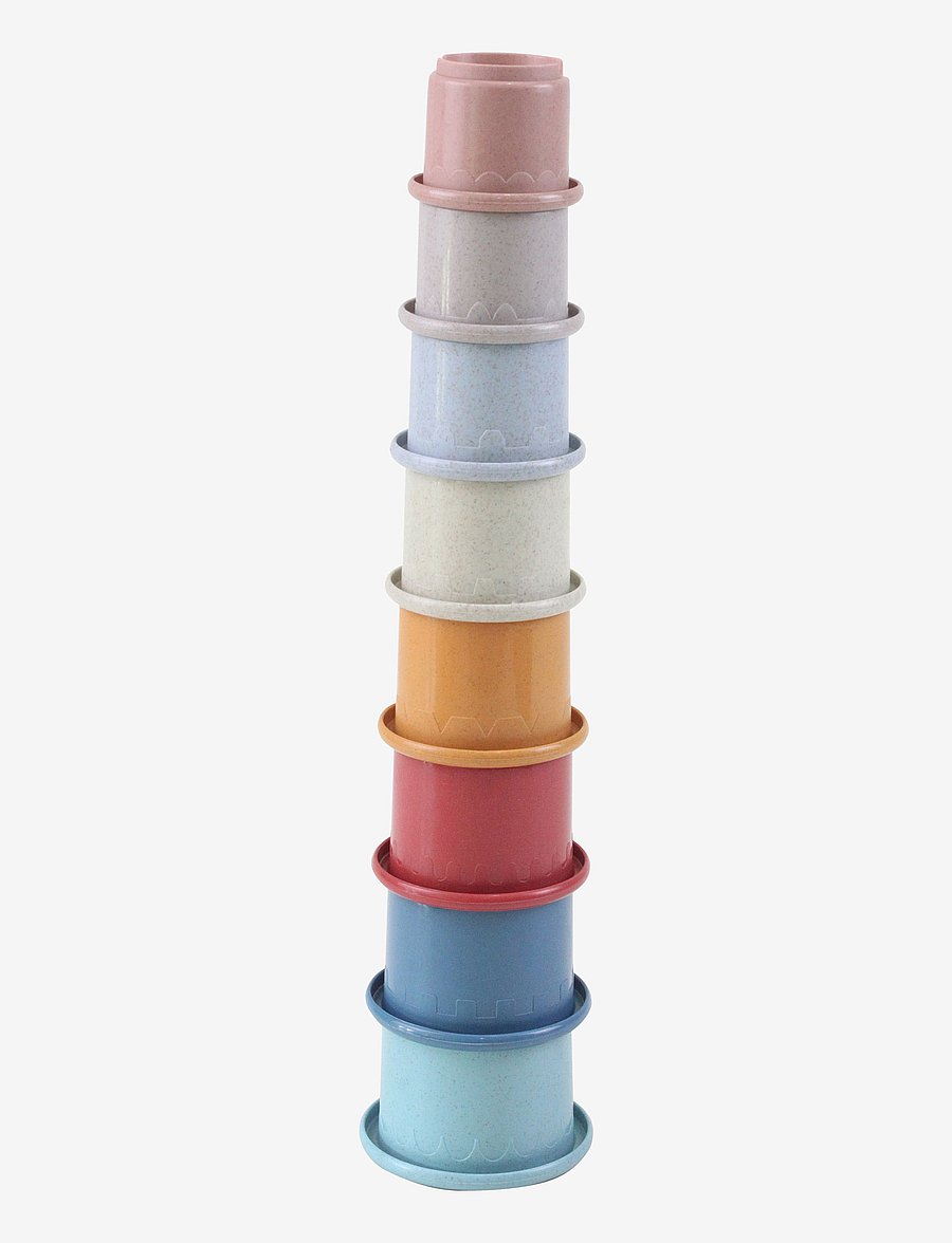 Magni Toys - Wheat Straw Stacking Cups, 8 pcs. - stapelbara klossar - multi coloured - 3