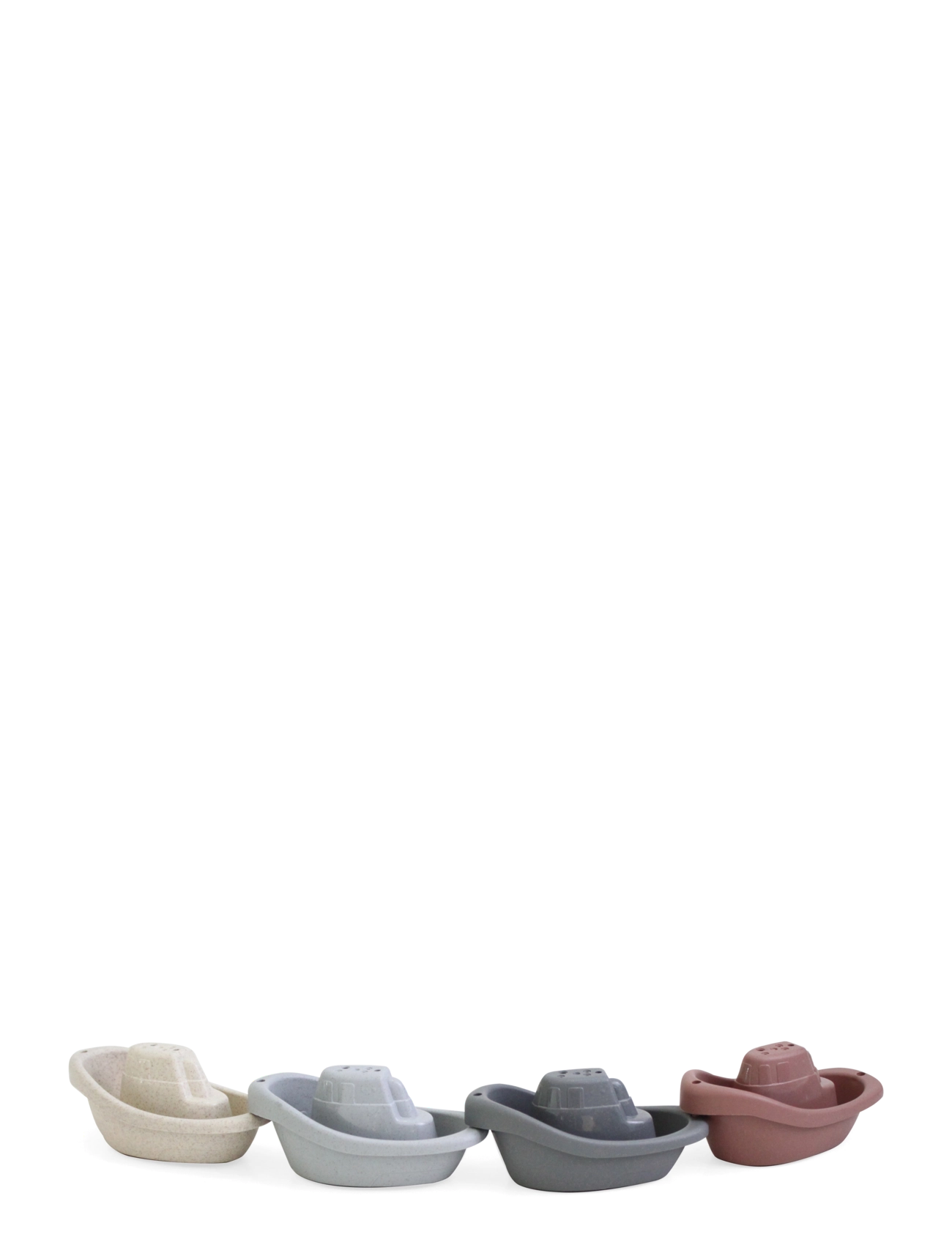 Magni Toys - Wheat Straw Bath Boat Cups, 4 pcs - badelegetøj - bourdeux/gray/beige - 1