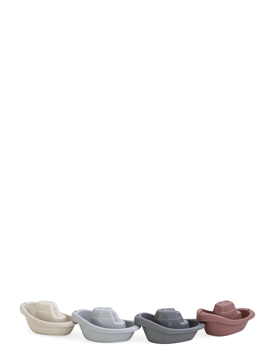 Magni Toys - Wheat Straw Bath Boat Cups, 4 pcs - badleksaker - bourdeux/gray/beige - 1