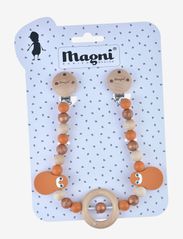 Magni Toys - Pram Chain in silicone and wood, in copper/sand - de laveste prisene - copper/sand/orange - 1