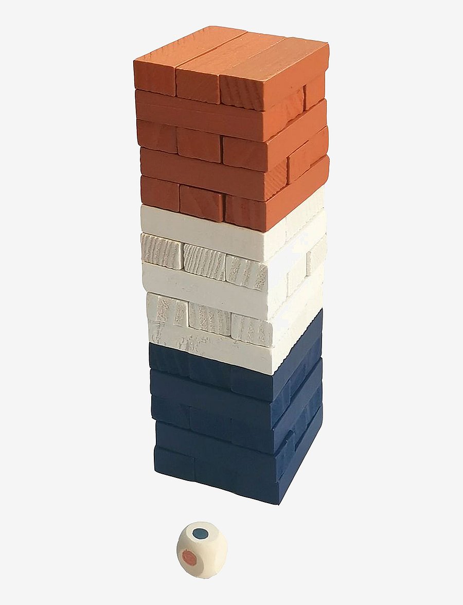 Magni Toys - tumbling tower, small - byggeklodser - blue, white, rust - 0