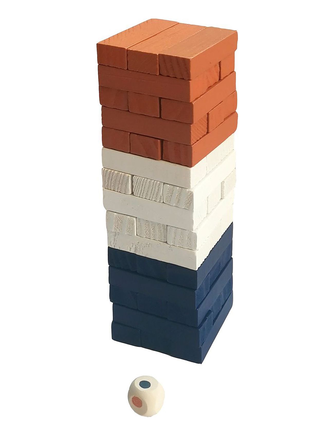 Magni Toys - tumbling tower, small - byggklossar - blue, white, rust - 1