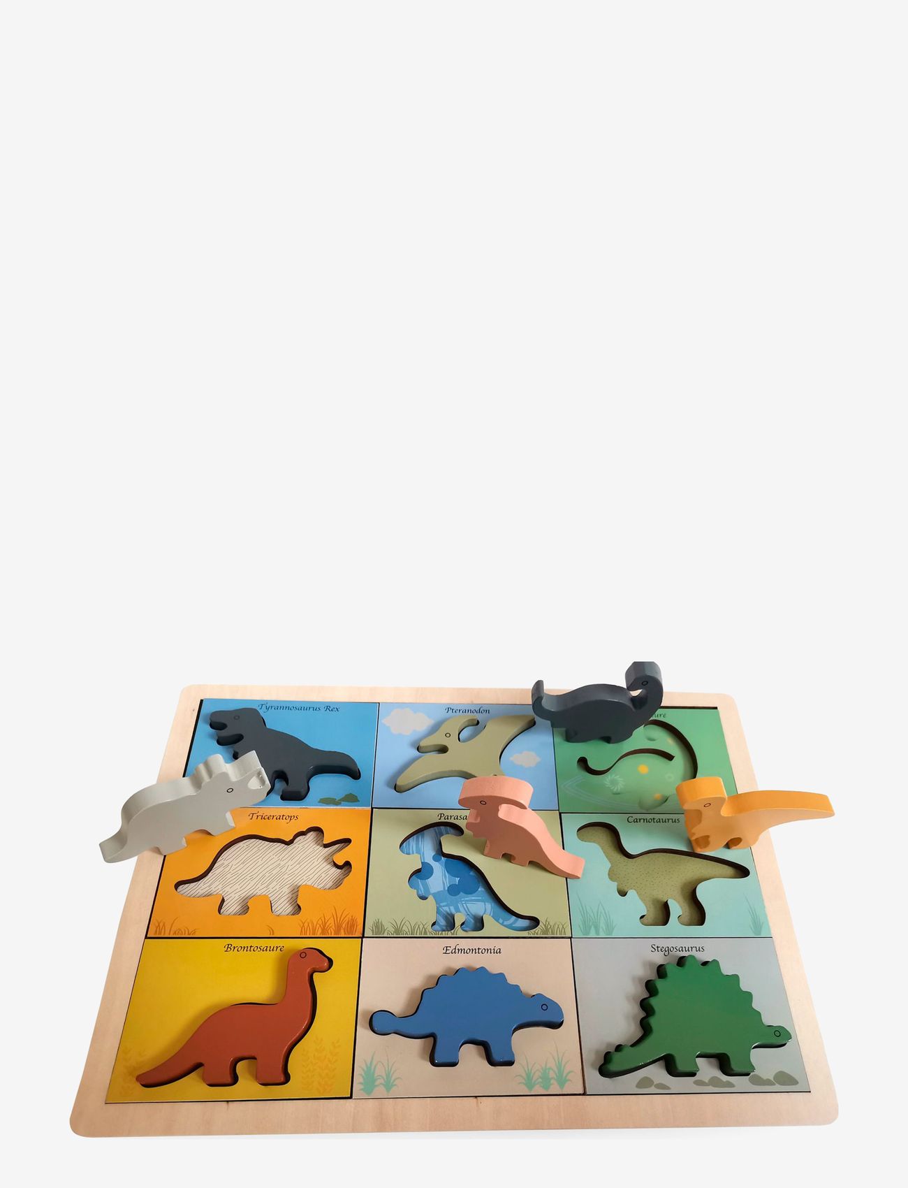 Magni Toys - Dino puzzle in FSC wood - knoppuslespil - multi - 0