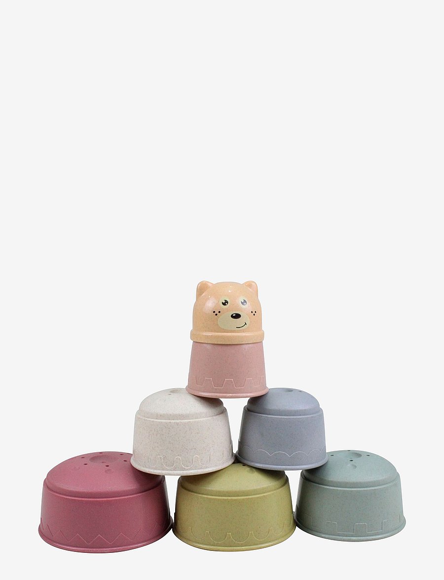 Magni Toys - Wheat Straw Stacking Cups, 7 pcs. - stapelbare blokk - multi - 0