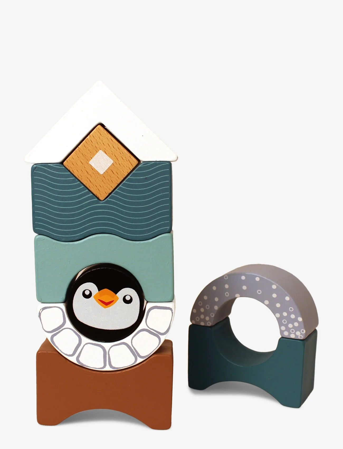 Magni Toys - Penguin stacking tower - byggeklodser - multi color - 0