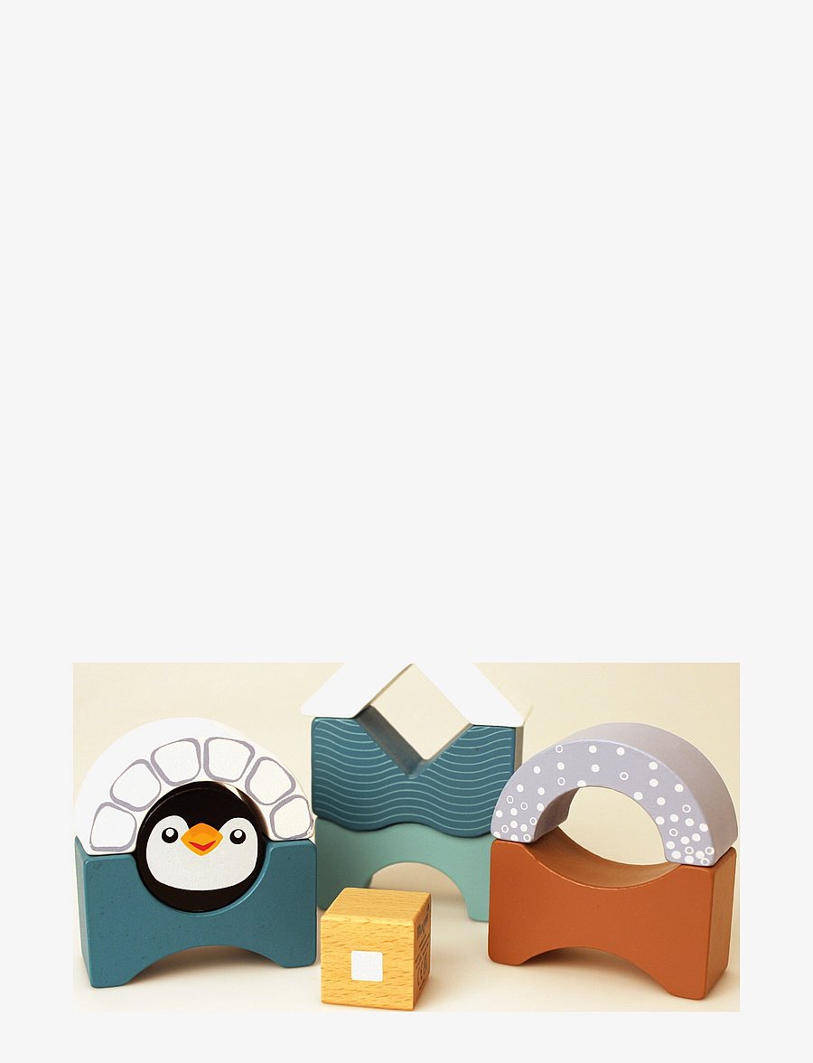 Magni Toys - Penguin stacking tower - byggeklodser - multi color - 1
