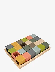 Magni Toys - 24 pcs silicone block puzzle w. wooden frame - kehittävät lelut - multi color - 1