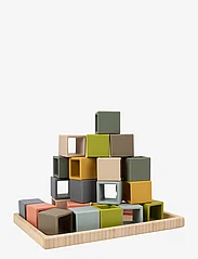 Magni Toys - 24 pcs silicone block puzzle w. wooden frame - laveste priser - multi color - 3