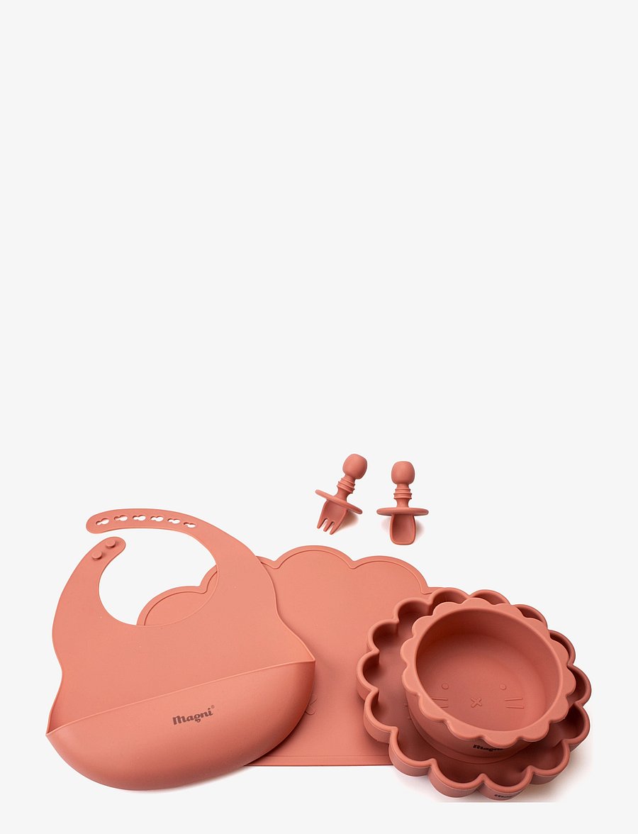 Magni Toys - 6 pcs. baby eating set terra cotta - terra cotta - 0