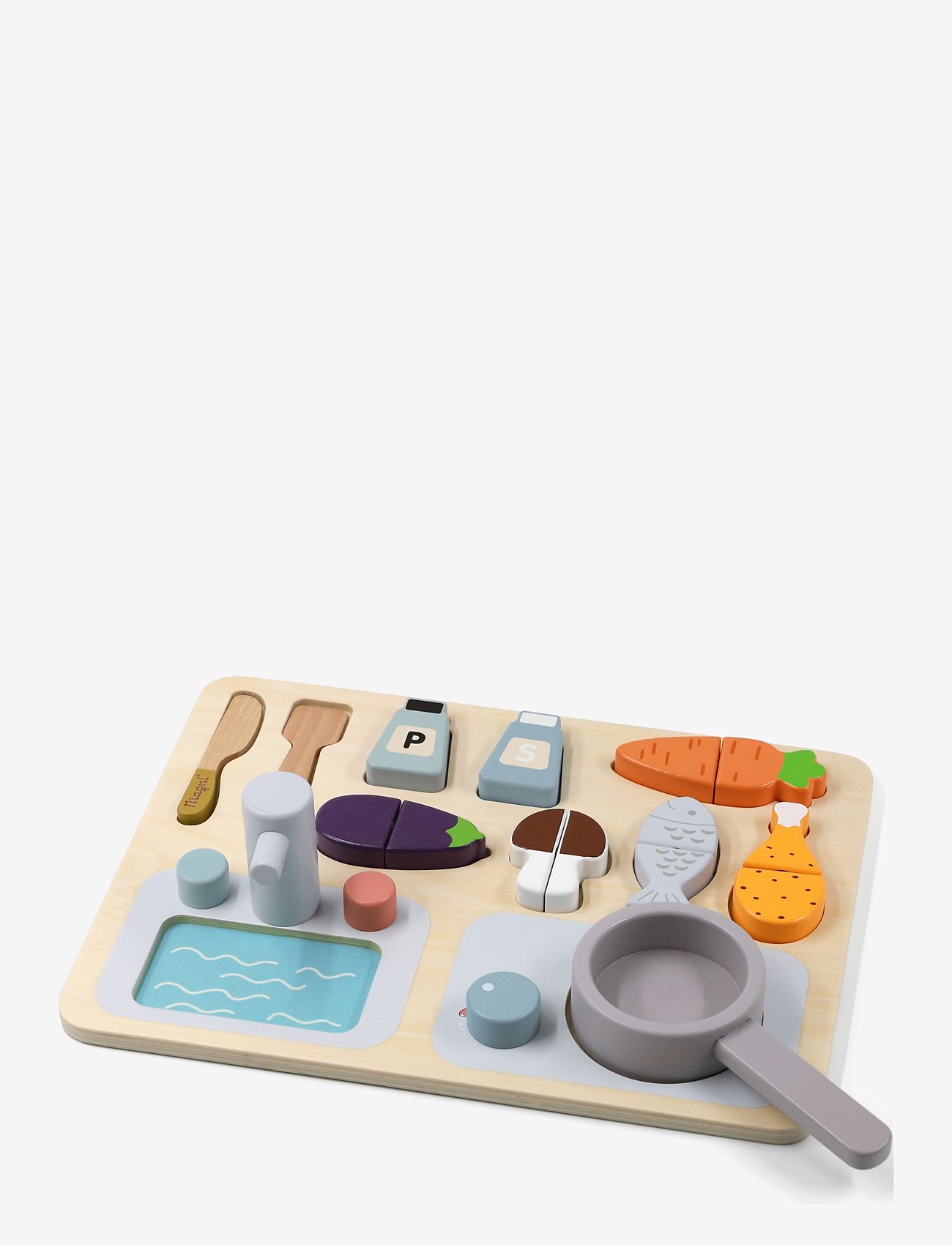 Magni Toys - Play Kitchen puzzle, 100% FSC wood - legemad & legekager - multi color - 0