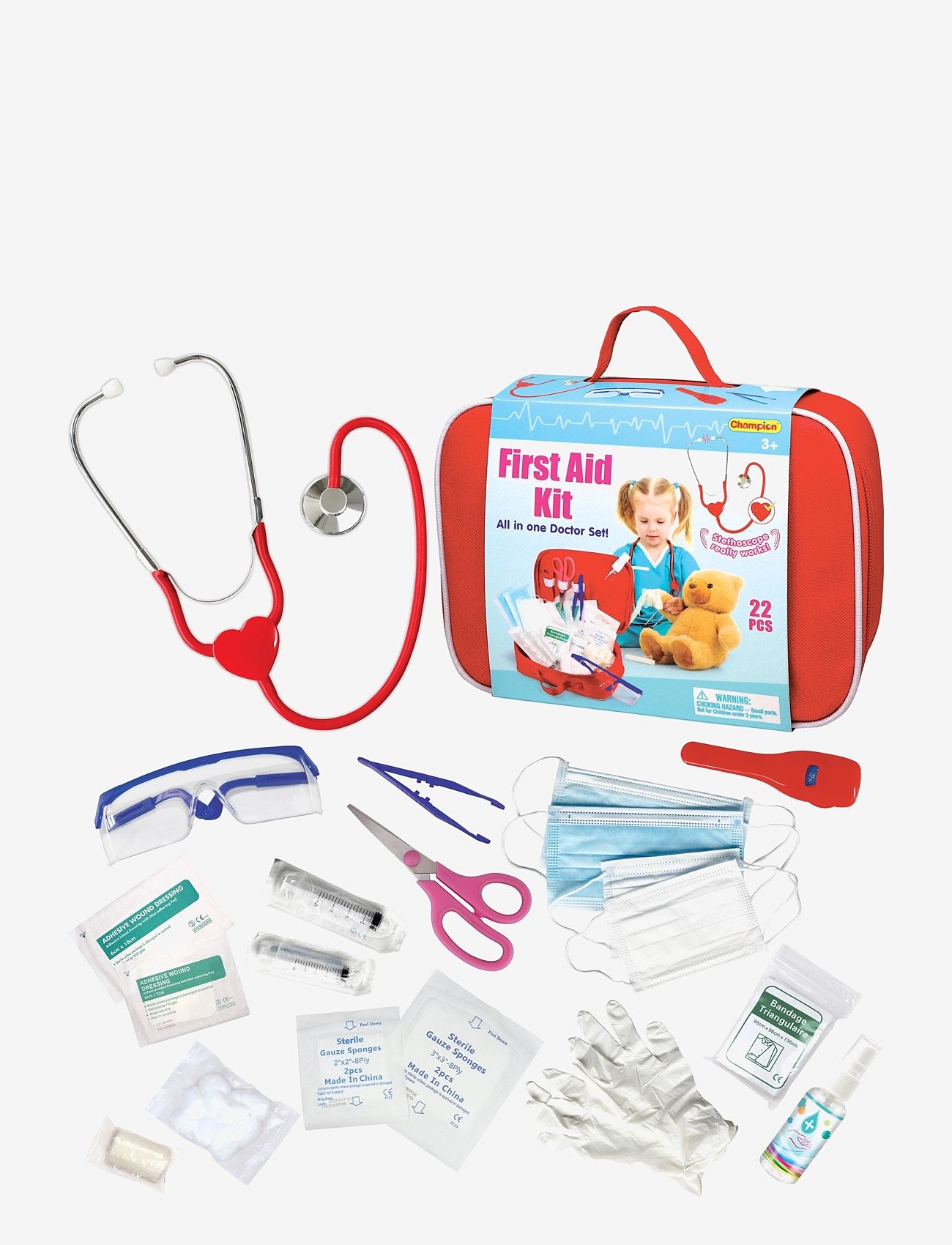 Magni Toys - Doctor set in suitcase with 22 pcs. - lægesæt - multi color - 0