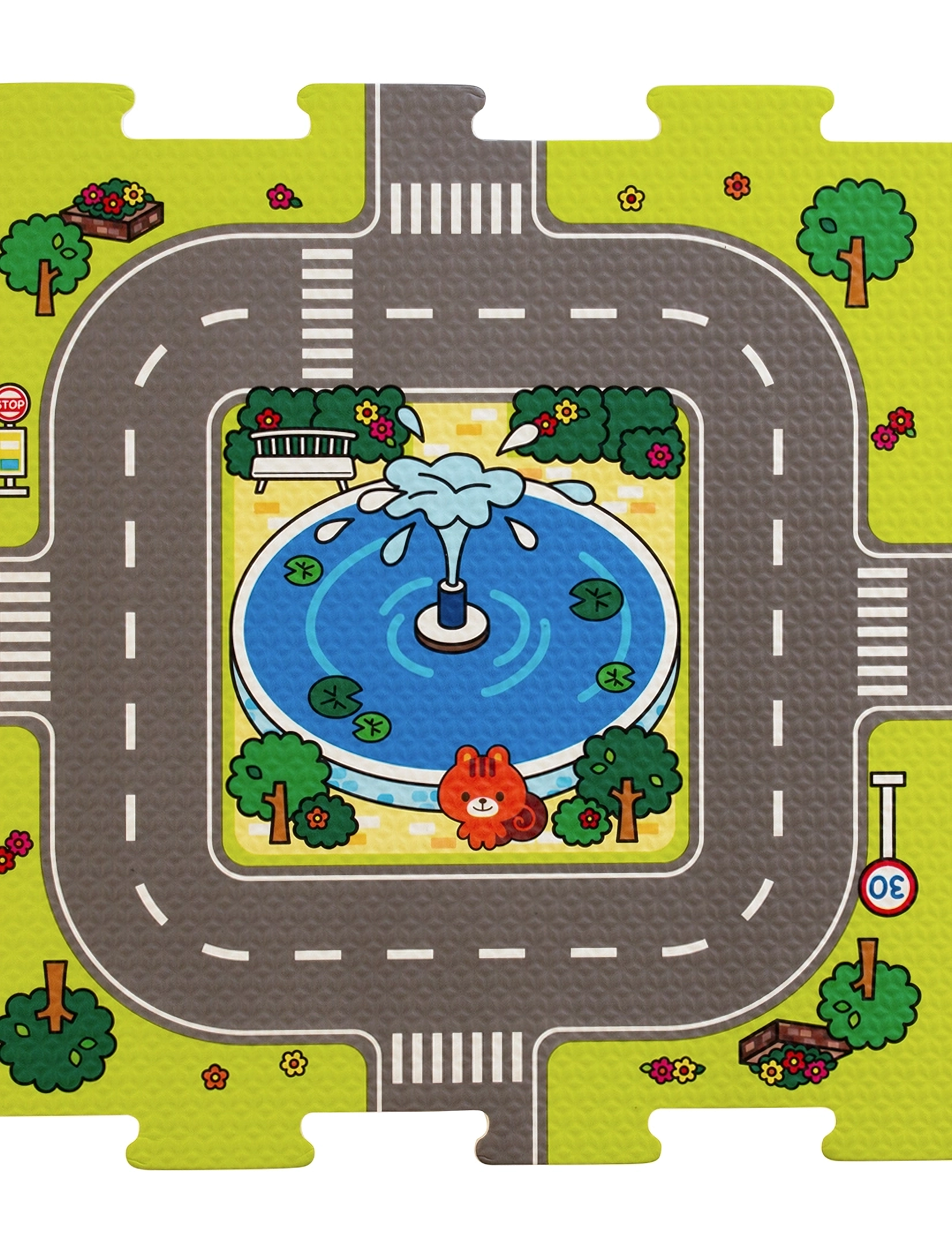 Magni Toys - Play floor with roads and city made in EVA foam, 9 foam tiles - aktivitetscentre & legemåtter - multi color - 3