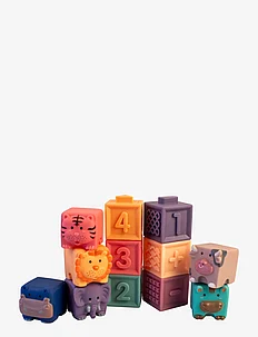 Soft Building Blocks w. numbers and animals 12 pcs, Magni Toys