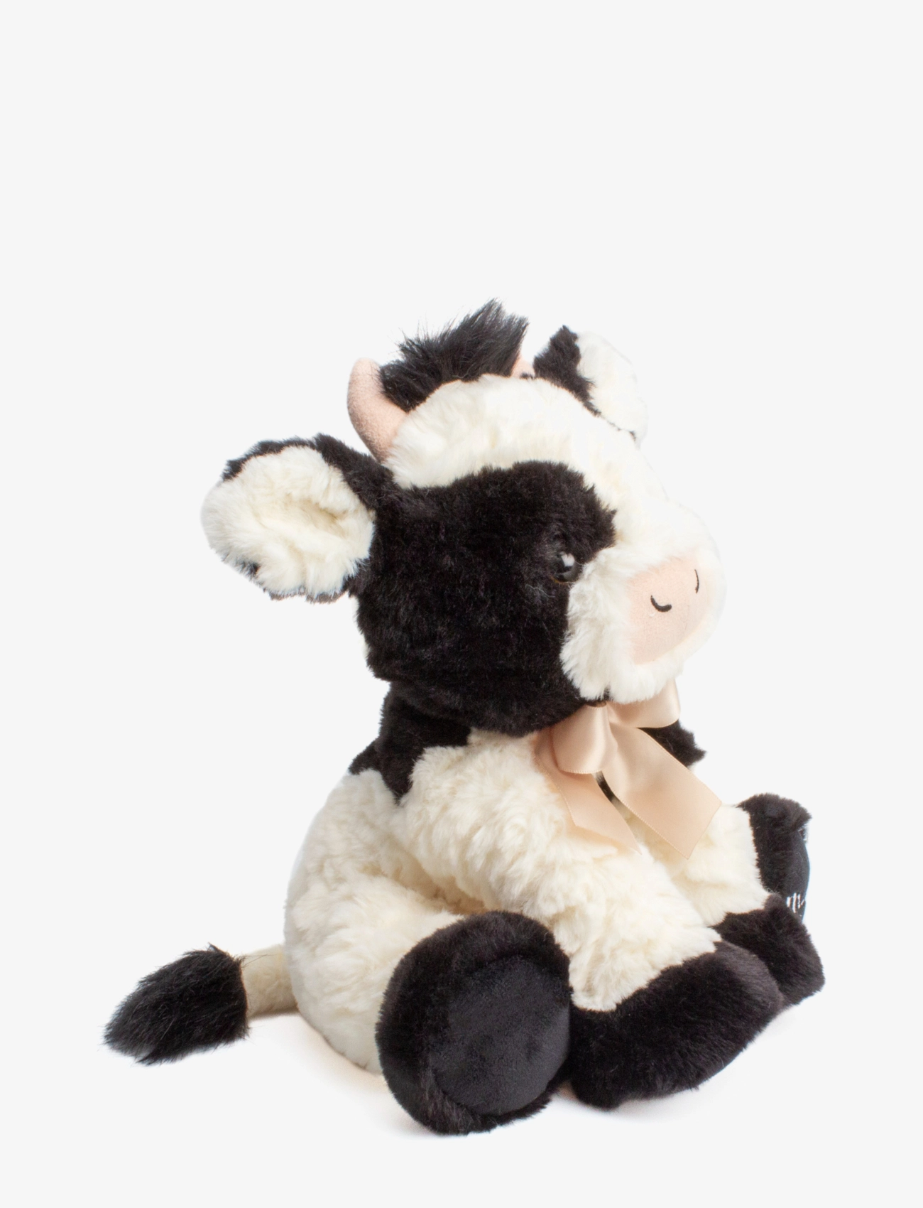 Magni Toys - Teddy cow with bow 25 cm. - black and white - 1