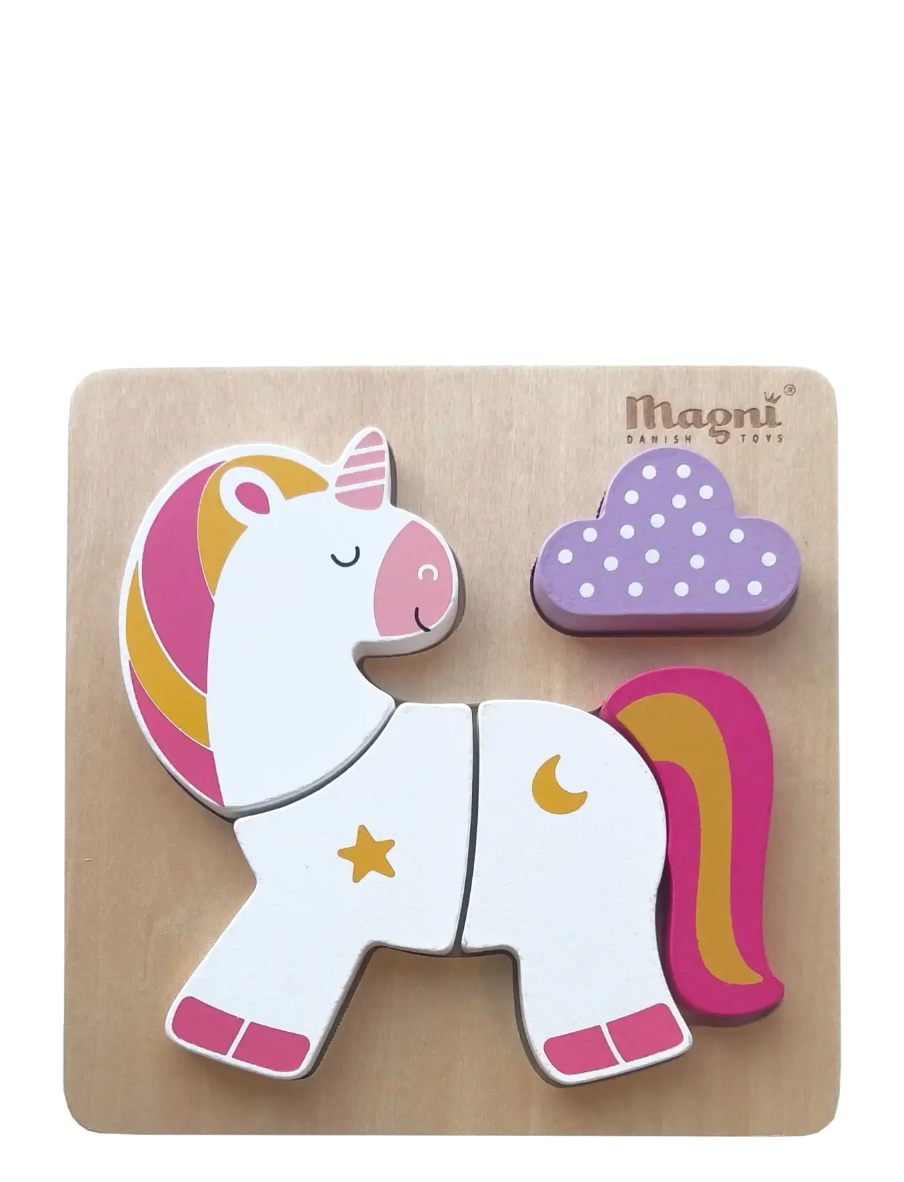 Magni Toys - Unicorn puzzle in 100 % FSC wood - træpuslespil - multi coloured - 1