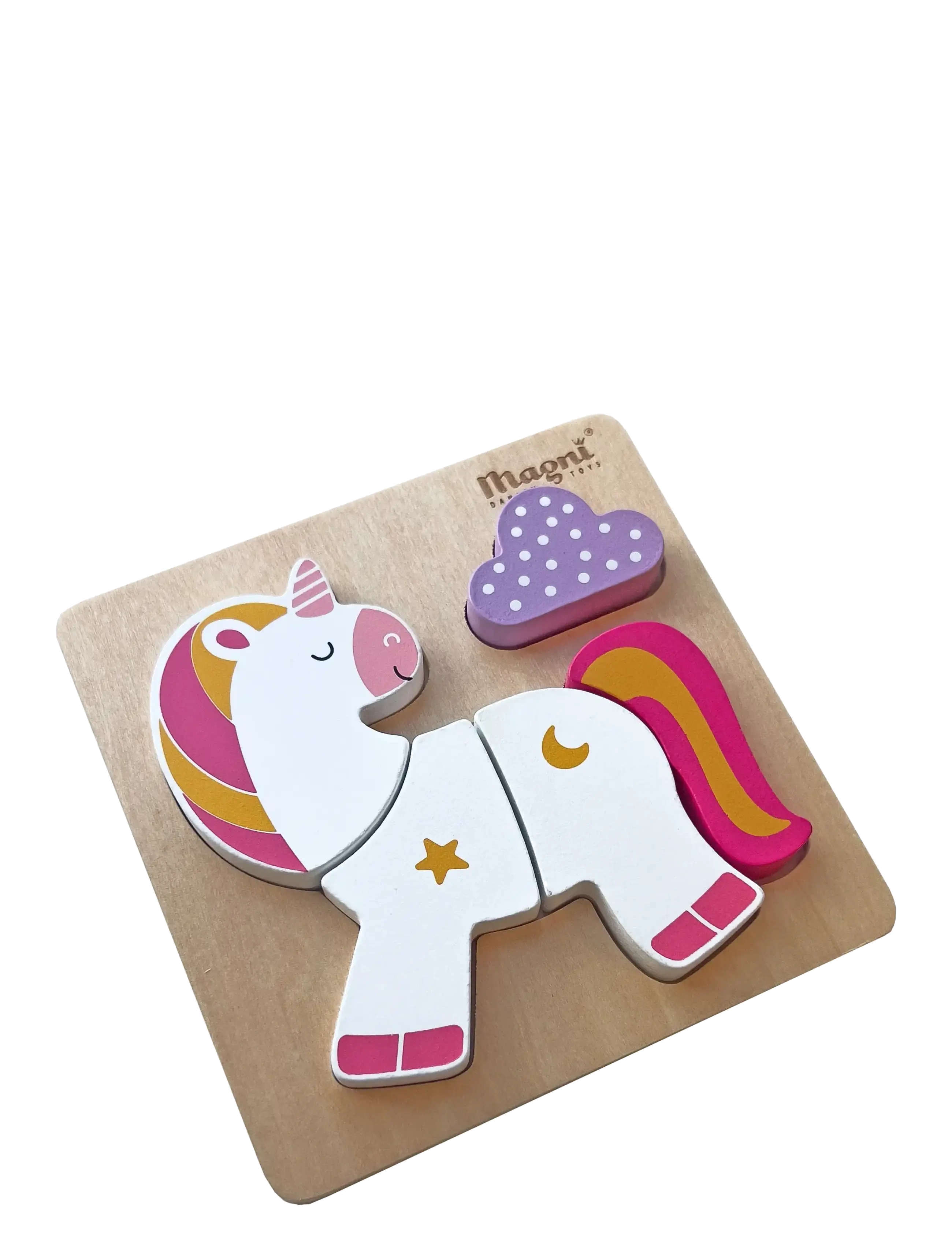 Magni Toys - Unicorn puzzle in 100 % FSC wood - træpuslespil - multi coloured - 2