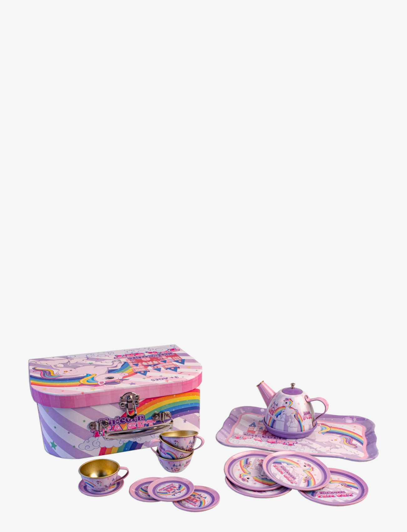 Magni Toys Tea Set In Suitcase W. Unicorn Motives, Børn, Coffee & Tea Sæt, Multi/mønstret, Str: ONE SIZE"