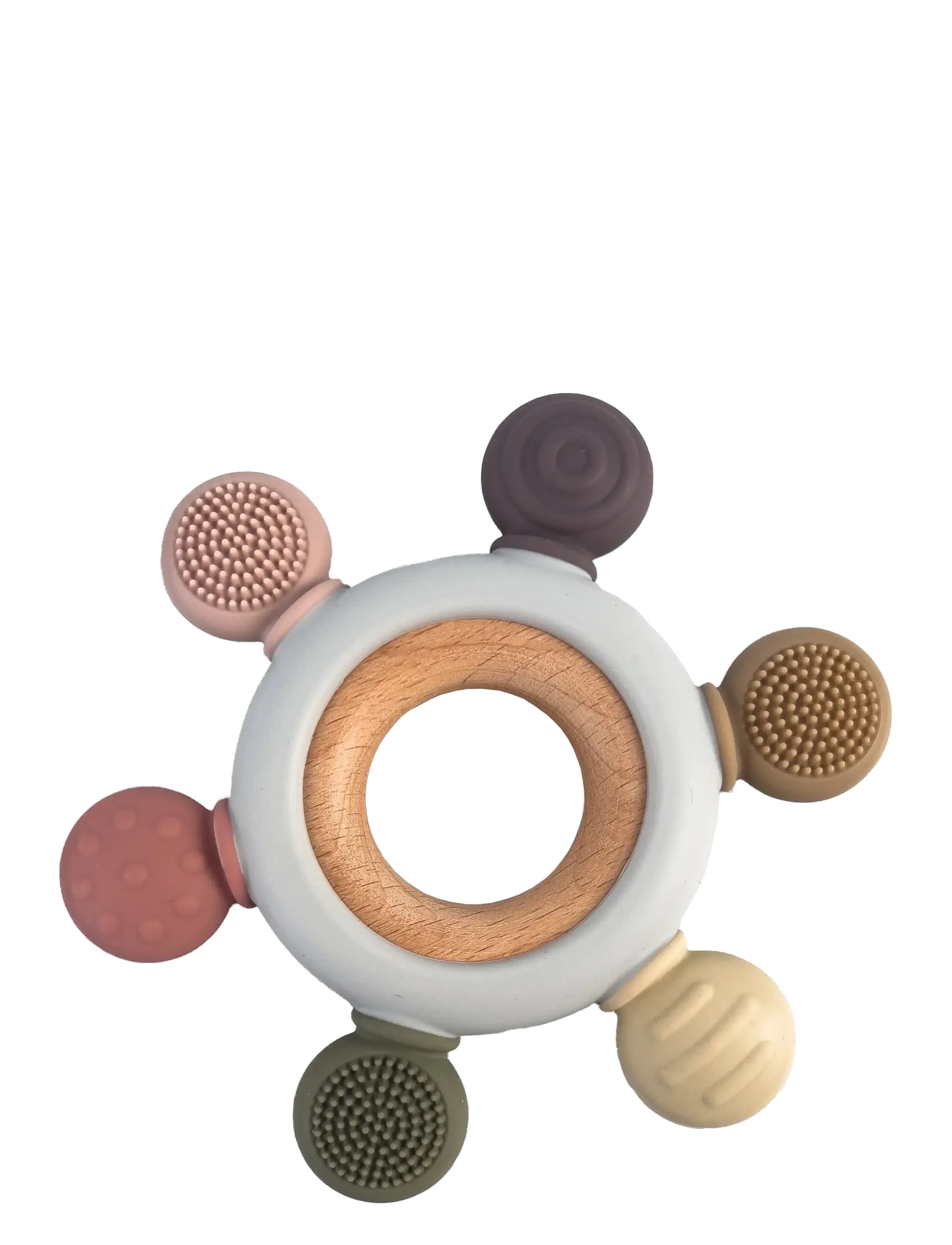 Magni Toys Teether Rudder with wooden center ring. Multi colored, LFBG approved - Mellem 100-300 kr - MULTI COLOURED / multi