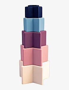 Silicone stacking tower w. star shaped boxes, LFBG approved, Magni Toys