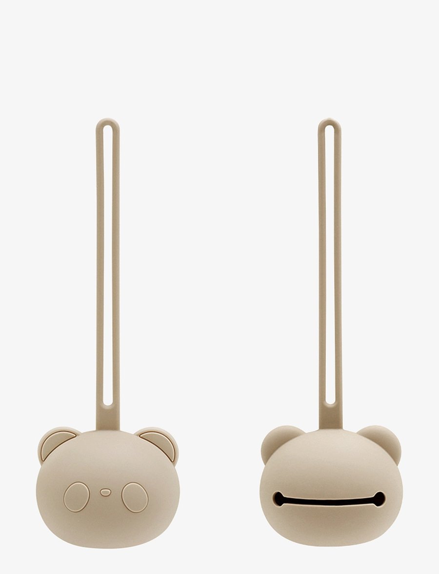 Magni Toys - Teddy pacifier pouch in silicone, Beige, LFBG approved. - smellur fyrir snuð - beige - 0