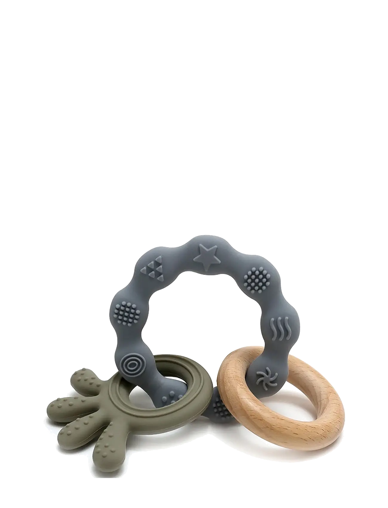 Magni Toys - Teether bracelet, Squid and wood appendix. Green, LFBG approved - bidelegetøj - green - 1