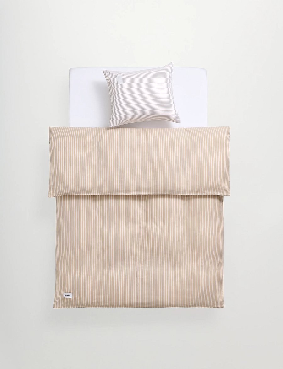 MAGNIBERG - Wall Street Oxford duvet cover - bettbezüge - stripe medium beige - 0