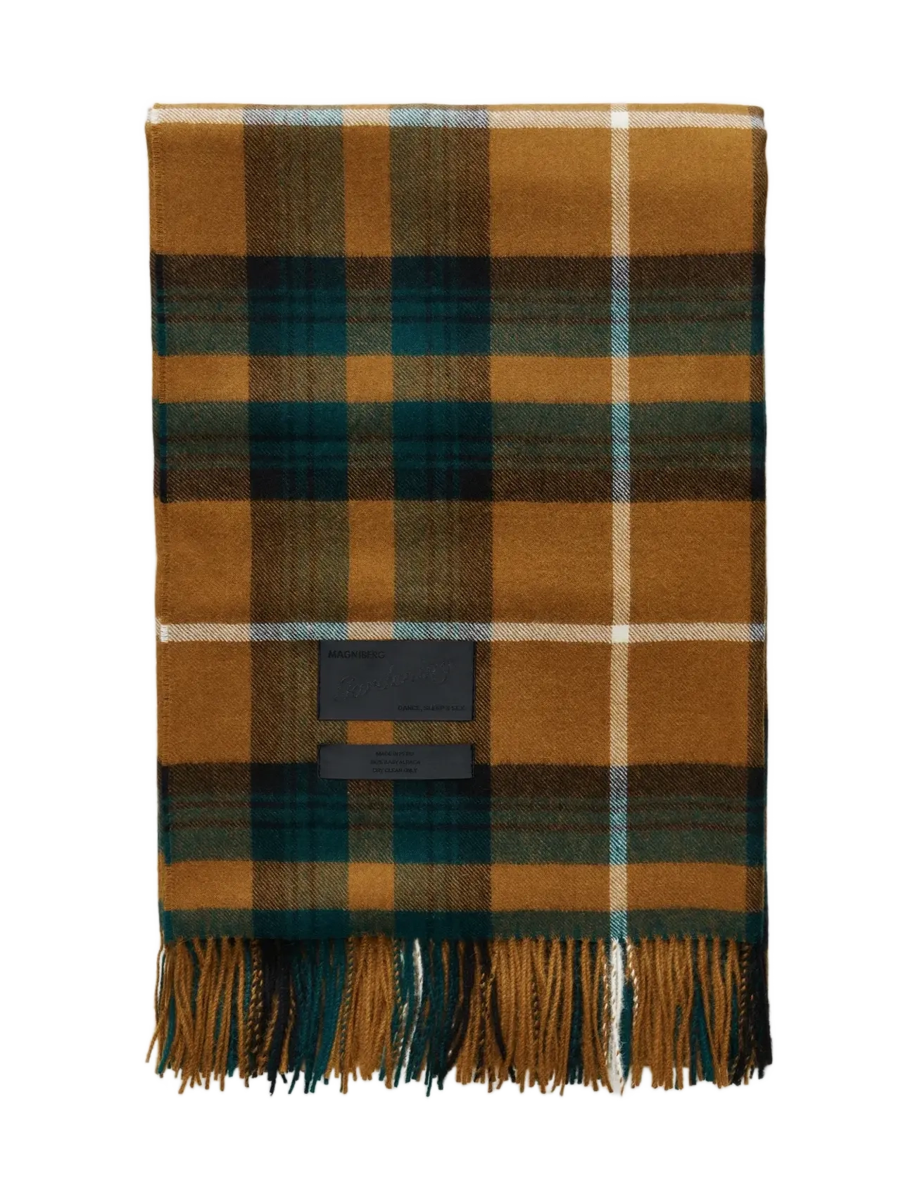 MAGNIBERG Queen Blanket - Tekstiler - CAMEL TARTAN / brown