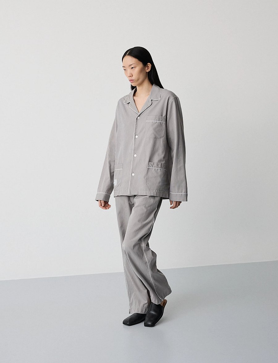 MAGNIBERG - Wall Street Pants - pyjamahosen - strip dark grey - 0