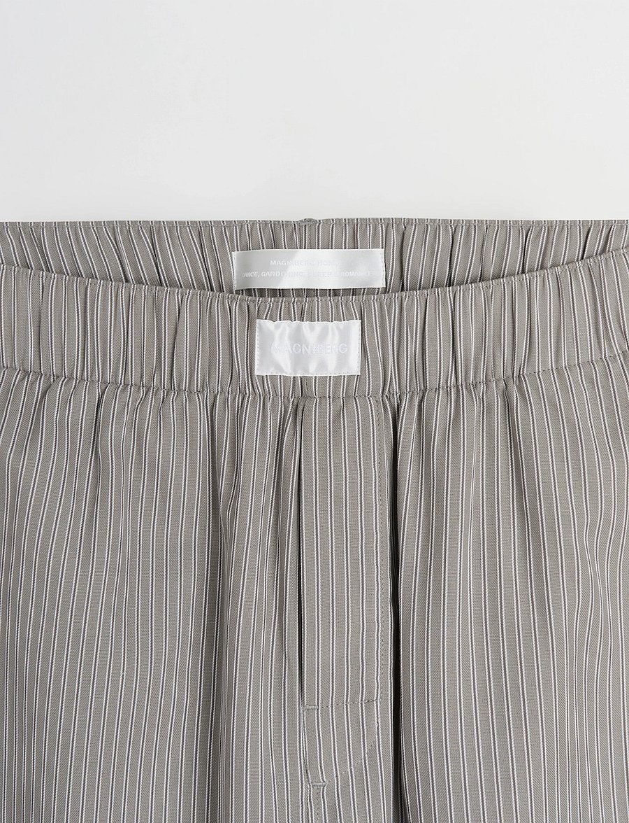 MAGNIBERG - Wall Street Pants - pyjamahosen - strip dark grey - 4