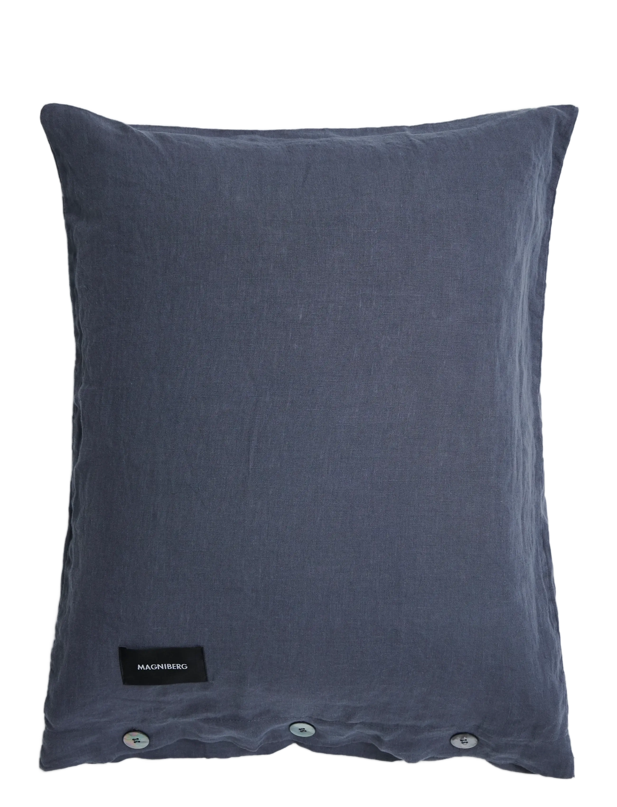 MAGNIBERG Mother Linen pillow case - Bedroom Textiles - BLUISH GREY / navy