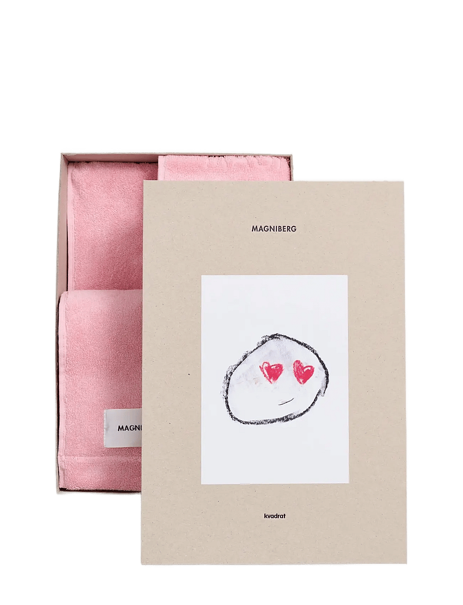 MAGNIBERG - 3-piece towel set - näorätikud - fragola pink - 0