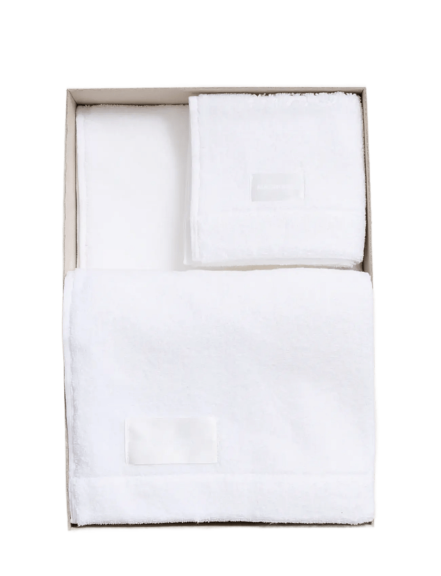 MAGNIBERG - 3-piece towel set - näorätikud - frozen white - 1