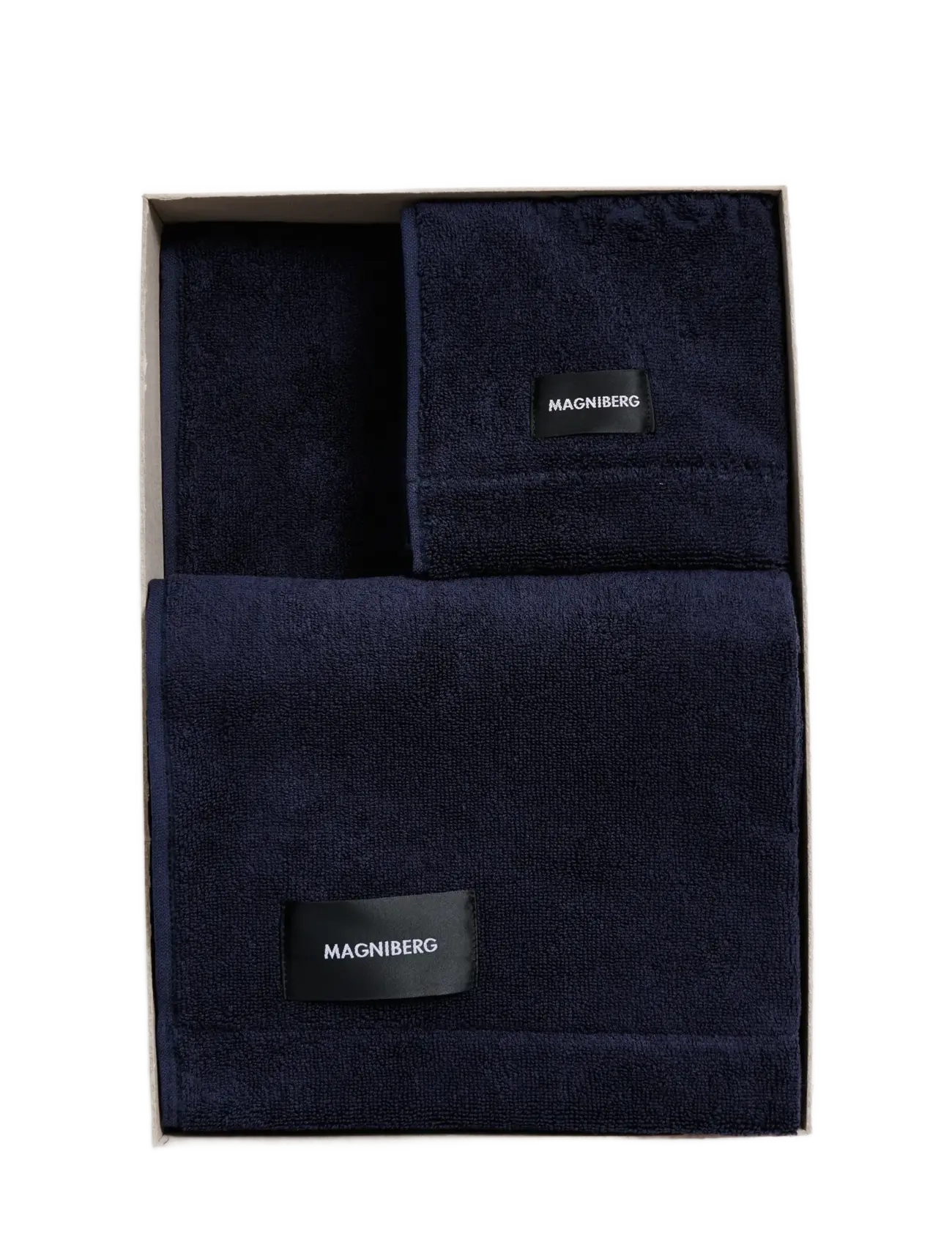 MAGNIBERG - 3-piece towel set - näorätikud - sloe blue - 1