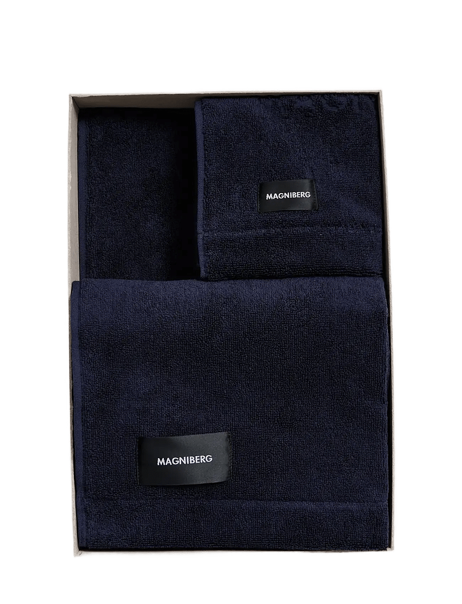 MAGNIBERG - 3-piece towel set - näorätikud - sloe blue - 1