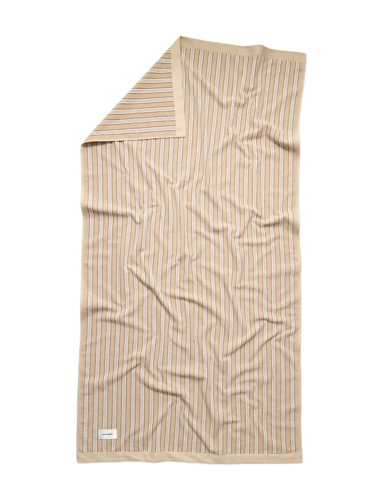 MAGNIBERG Wall Street bath sheet - Tekstiler - STRIPE MEDIUM BEIGE / beige