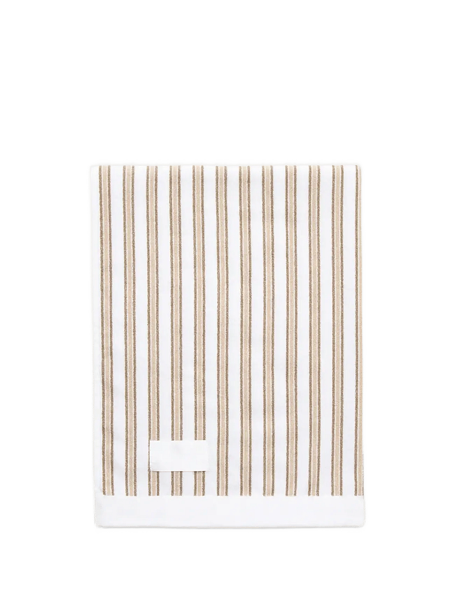 MAGNIBERG - Wall Street bath towel - badlakens - stripe light beige - 1