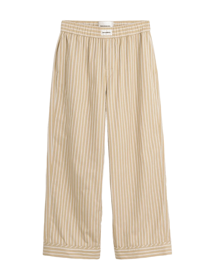 MAGNIBERG - Club Pants - natbukser - stripe medium beige - 1