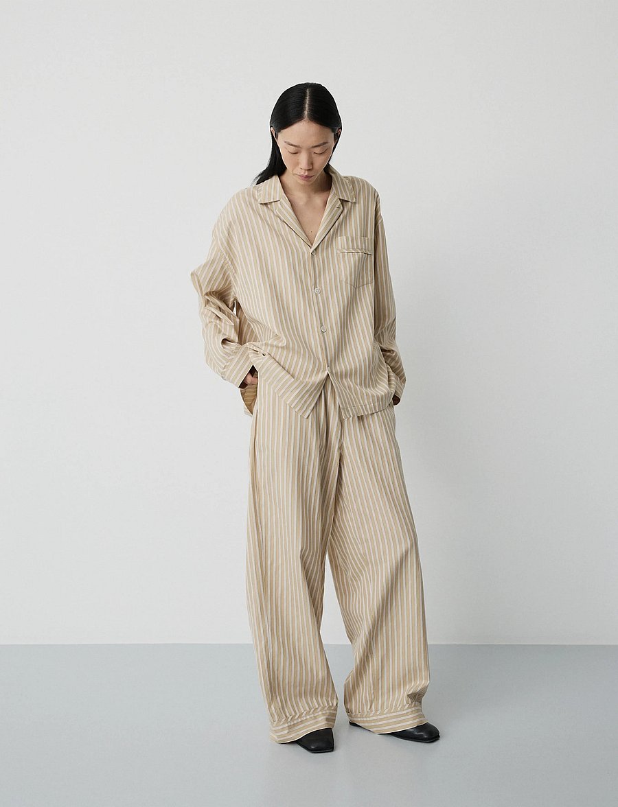 MAGNIBERG - Club Pants - natbukser - stripe medium beige - 0