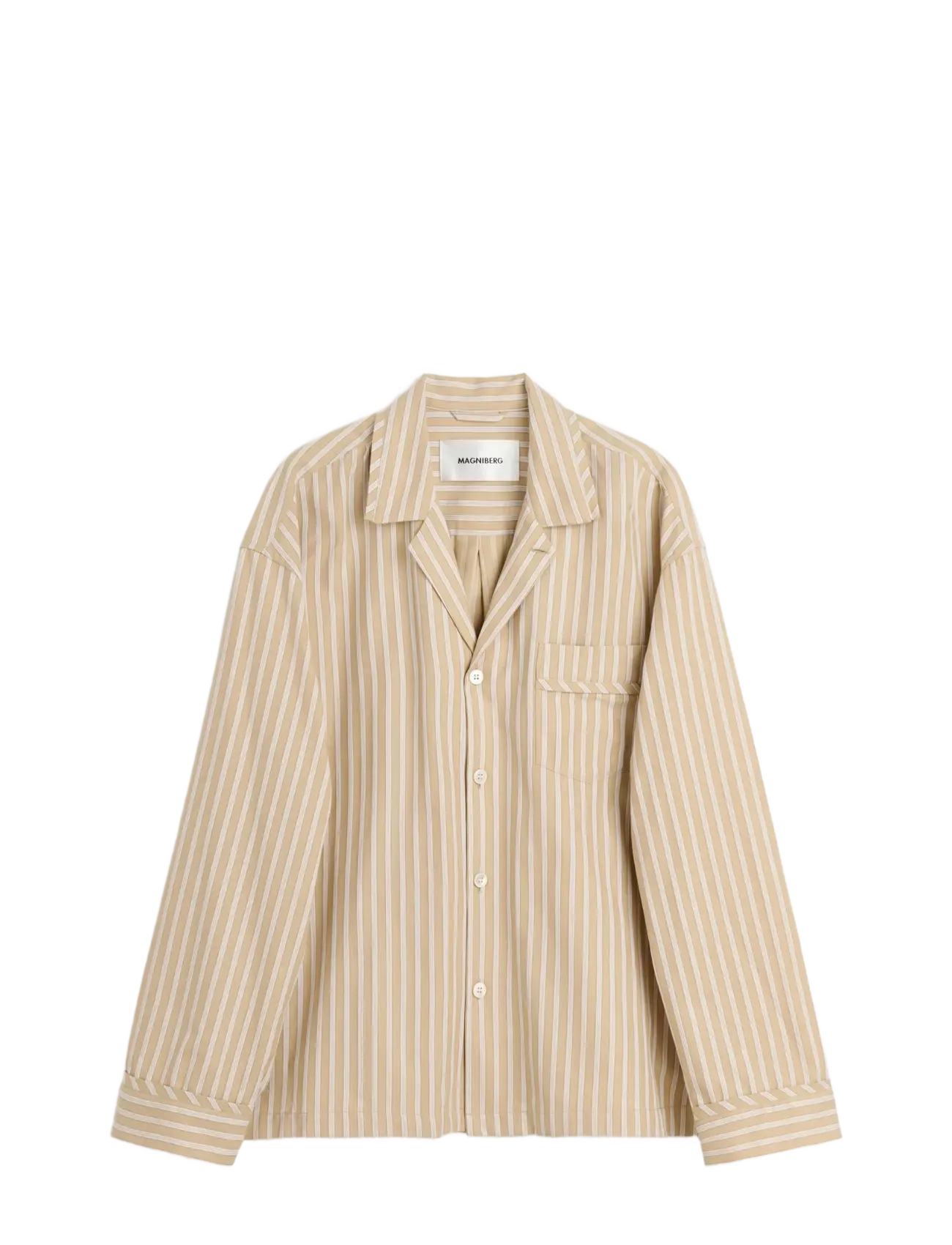 MAGNIBERG Club Shirt - Undertøj - STRIPE MEDIUM BEIGE / beige