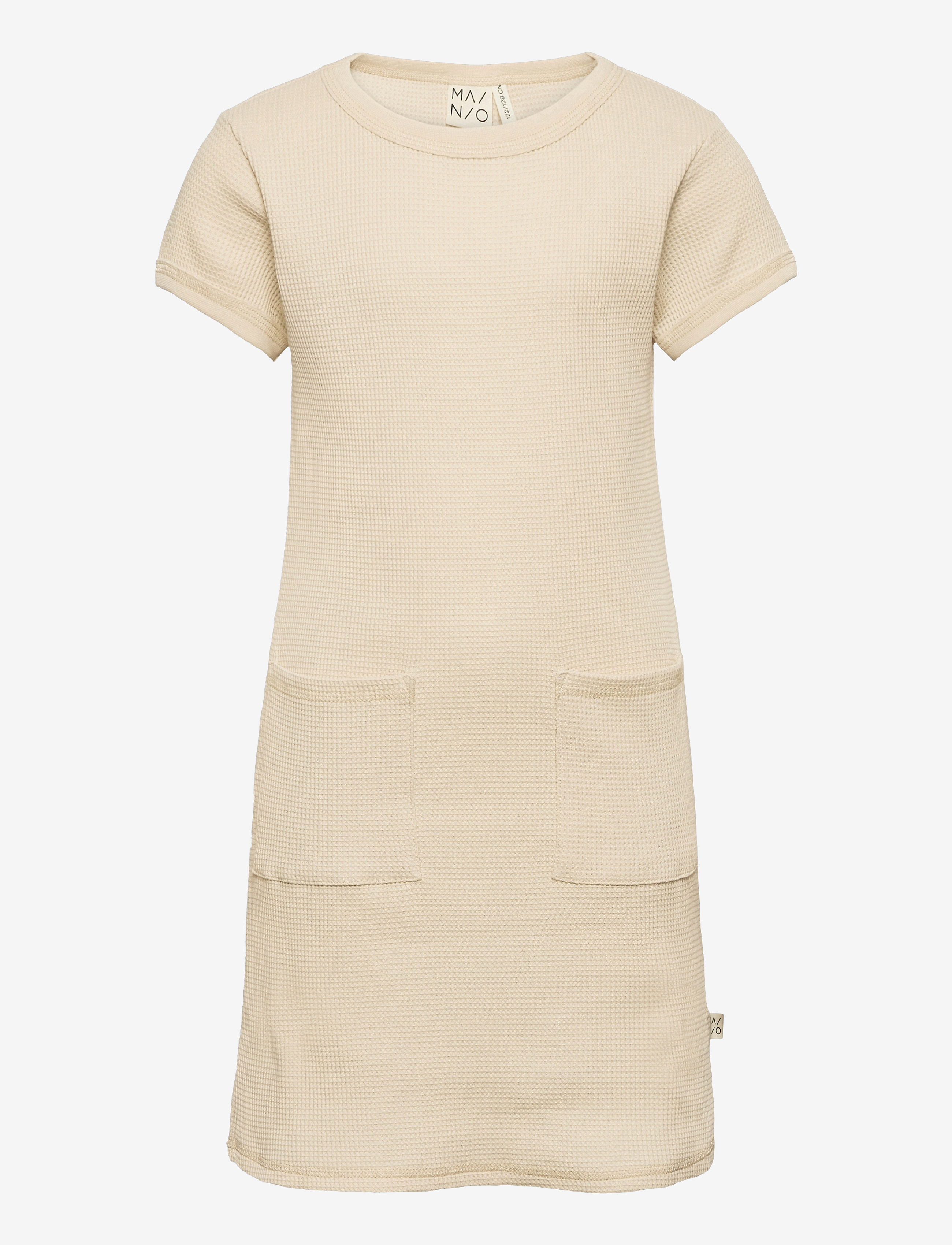 Mainio Waffle dress, Angora - Short-sleeved casual dresses - ANGORA / cream