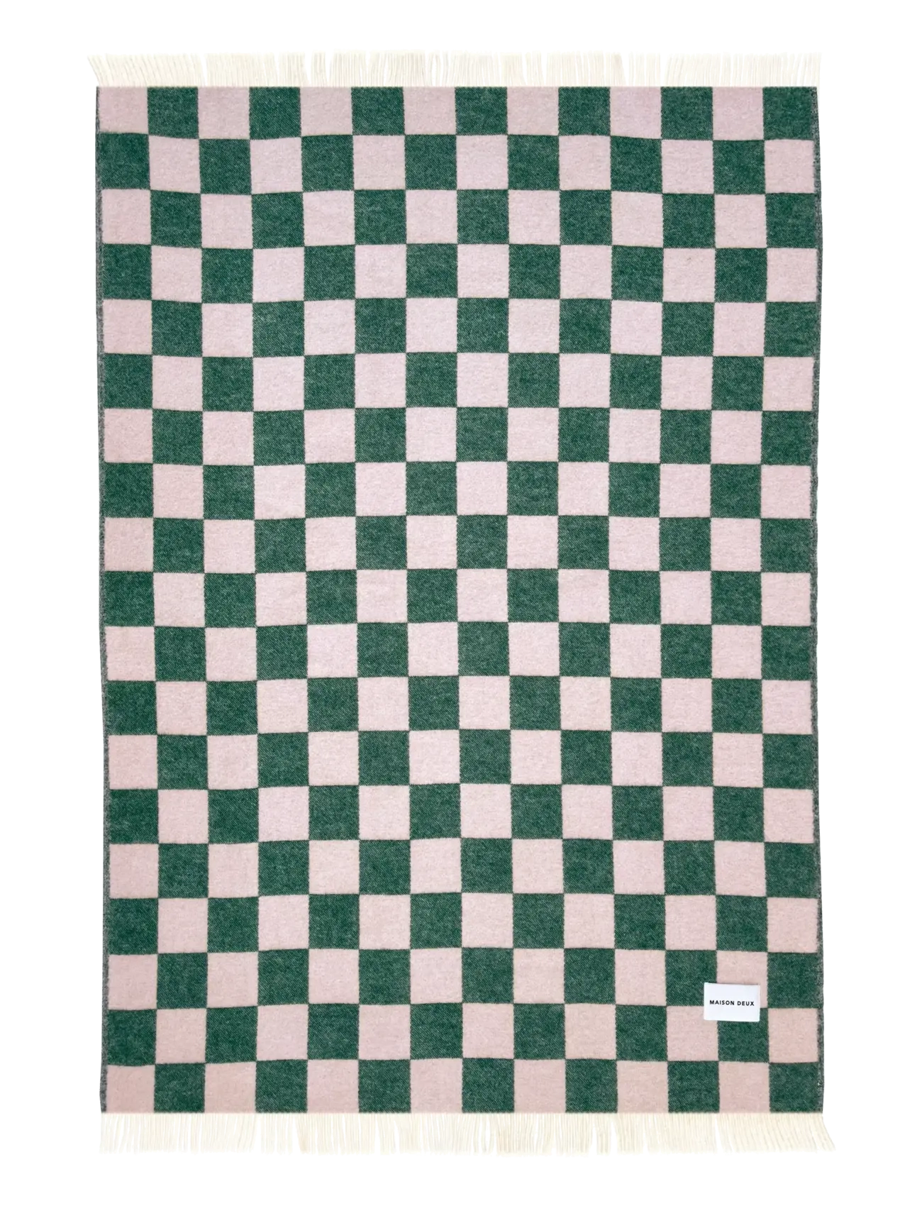Maison Deux - Checkerboard Blanket  - green/pink - 1