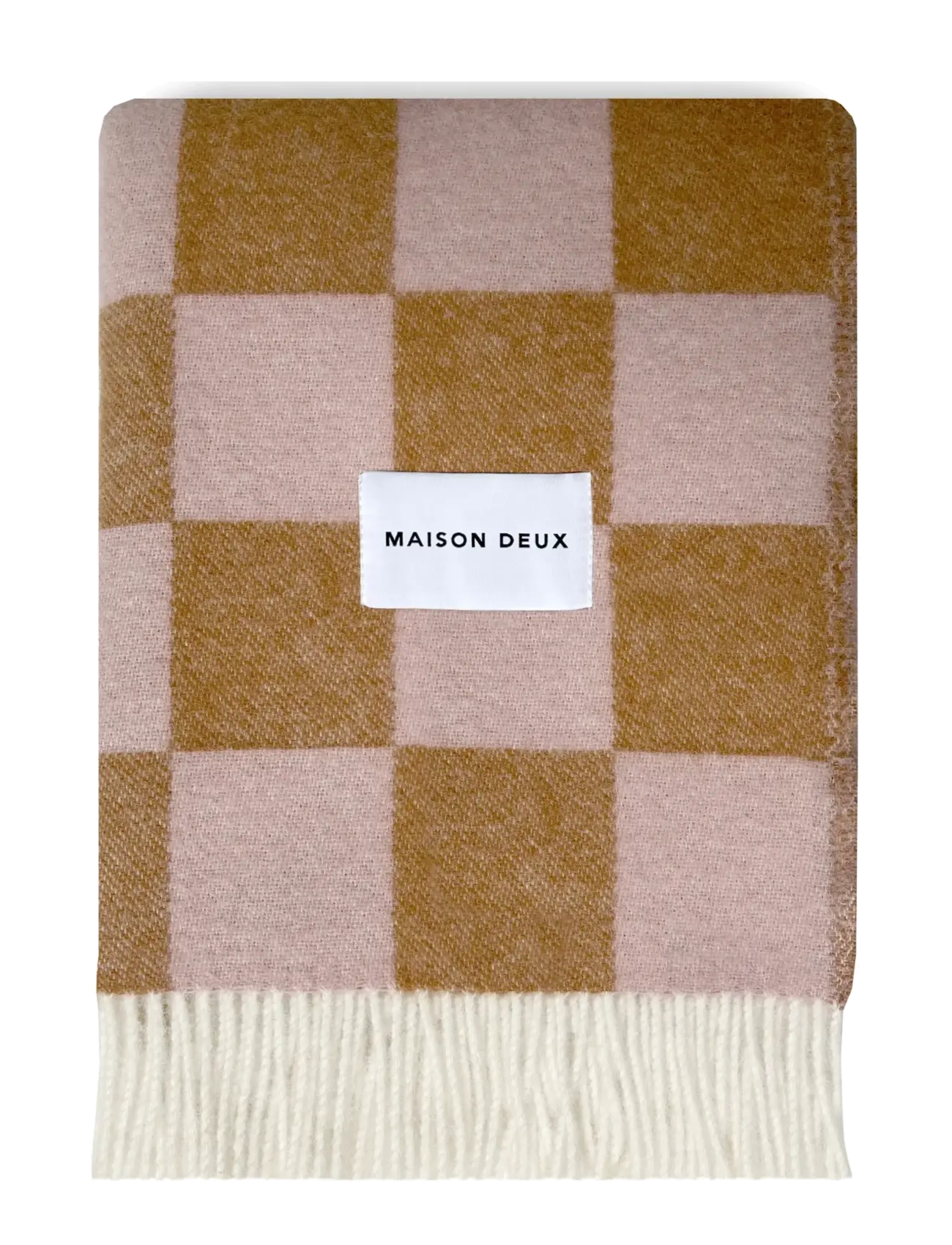 Maison Deux Checkerboard Blanket, 130X 200 cm, Cushions & Blankets, Rosa - Blankets Throws, Homeware