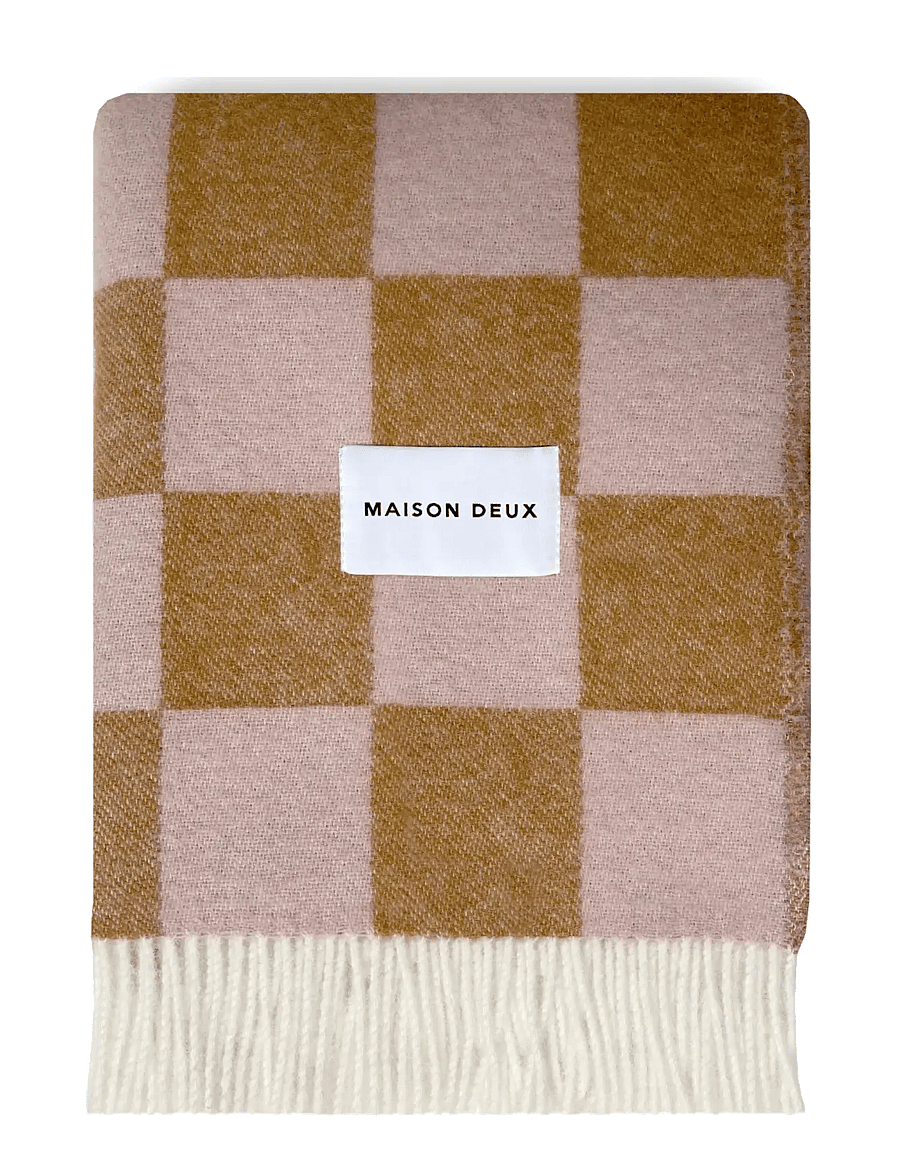 Maison Deux - Checkerboard Blanket - pleedid - terra/pink - 0
