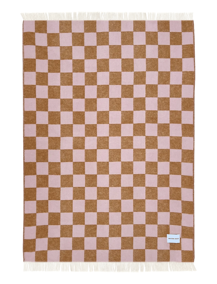 Maison Deux - Checkerboard Blanket - pleedid - terra/pink - 1