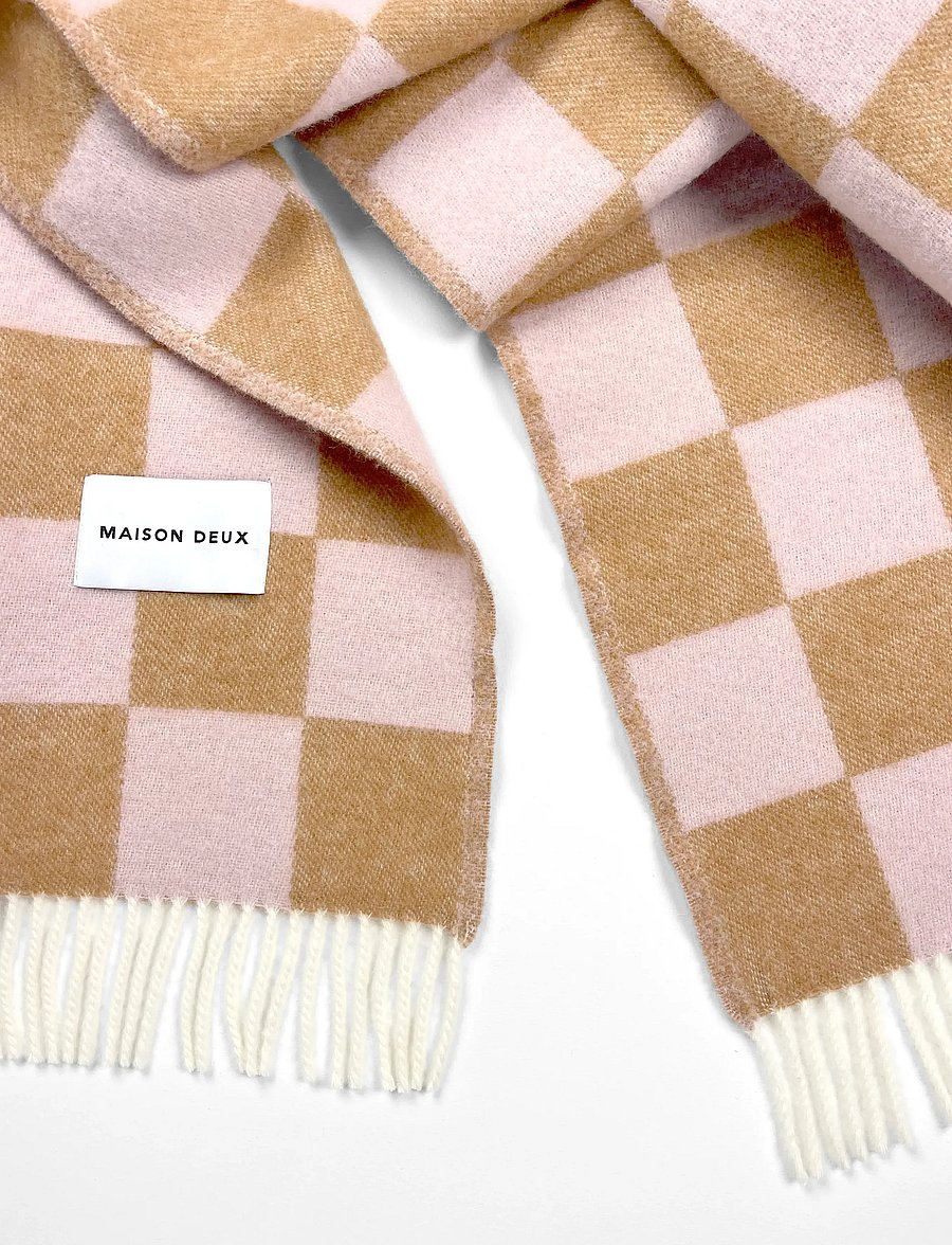 Maison Deux - Checkerboard Blanket - pleedid - terra/pink - 2