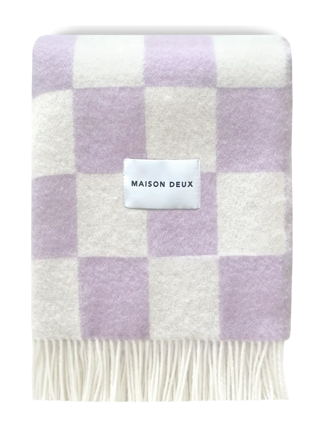 Maison Deux Checkerboard Blanket, 130X 200 cm, Cushions & Blankets, Weiß - Blankets Throws, Homeware