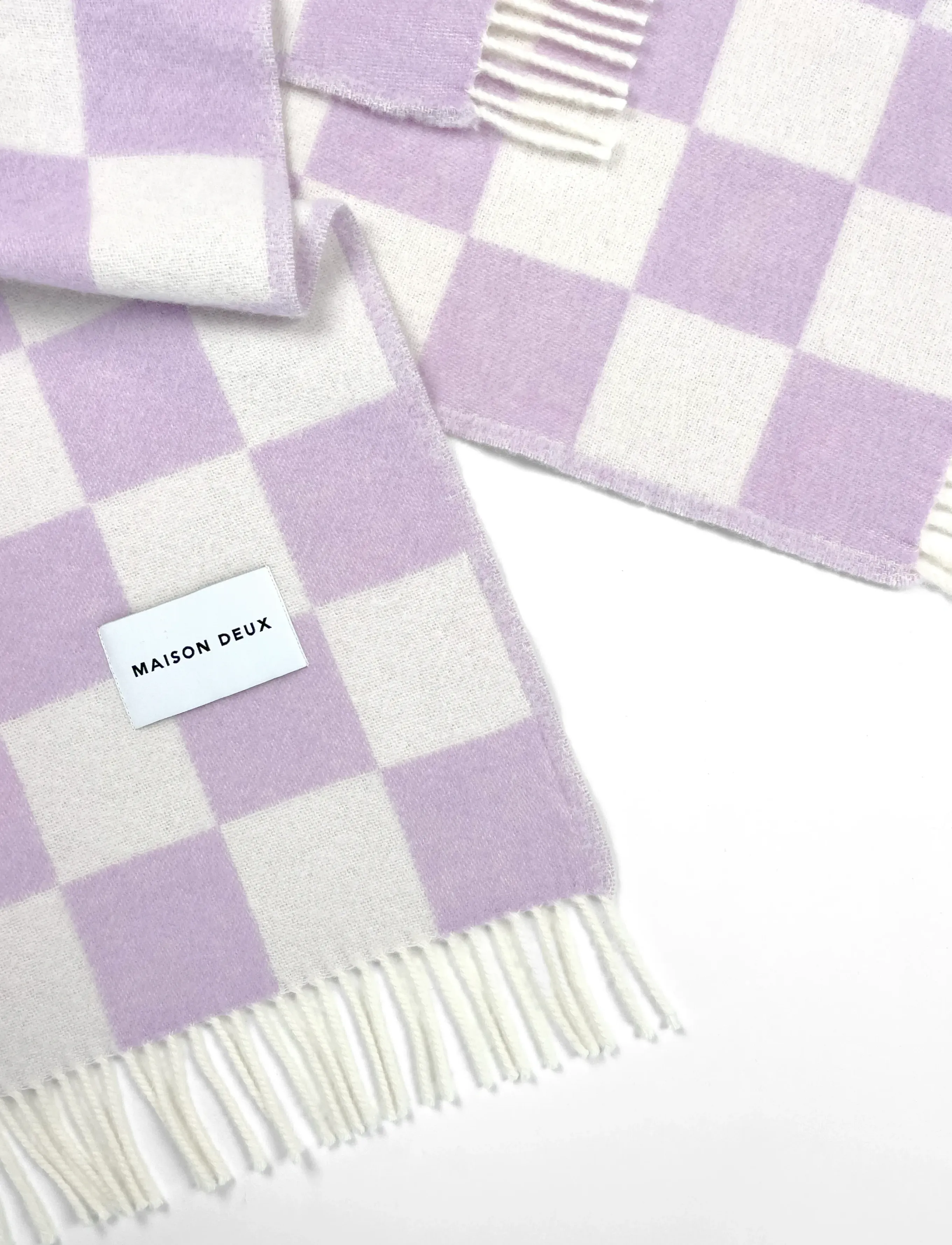 Maison Deux - Checkerboard Blanket  - decken - lilac/white - 2
